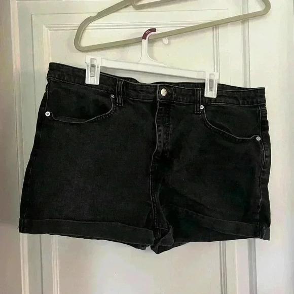 Target Wild Fable black/ gray jean shorts size 18 jeans women‘s summer high rise - Picture 1 of 6